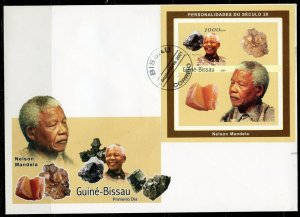 GUINEA BISSAU 2001 NELSON MANDELA IMPERF SOUVENIR  SHEET FIRST DAY COVER