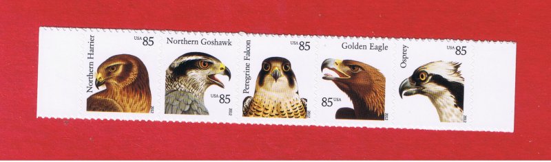 #4608-4612   MNH OG  strip of 5   Birds of Prey    Free S/H