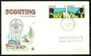 Ireland, Scott cat. 416-417.  Boy & Girl Scouts issue. First Day cover. ^