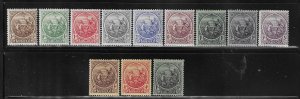 BARBADOS SCOTT #152-164 1921-24 GEORGE V COMPLETE SET- MINT LIGHT HINGED