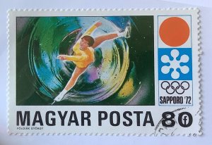 Hungary 1971 Scott 2116 used - 80f,Figure-skating,  Winter Olympic Games Sapporo