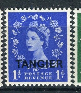 MOROCCO AGENCIES; 1952-54 early QEII TANGIER issue Mint hinged 1d. value