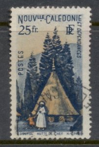 New Caledonia 1948 Pictorial Chieftain's House 25f FU