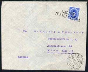 Egypt 1925 Ship cover to Vienna, Austria bearing Fuad 15m...