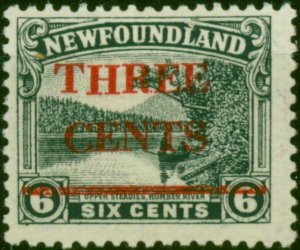 Newfoundland 1929 3c on 6c Slate SG188 Fine MM