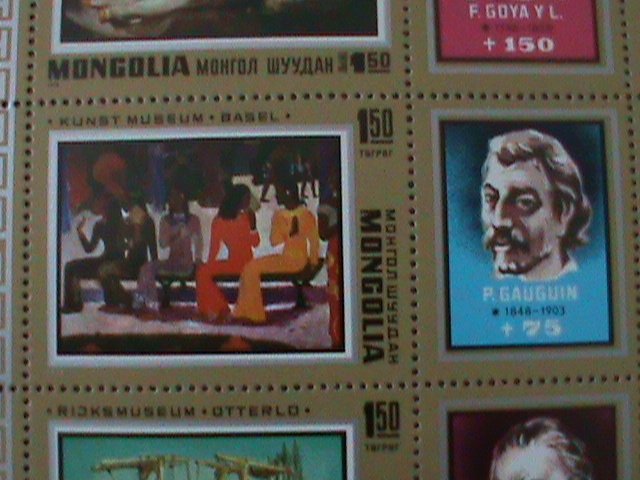 ​MONGOLIA-1978-SC#1038-ANNIV: OFFAMOUS  EUROPEAN PAINTERS:-MNH S/S VF-LAST ONE