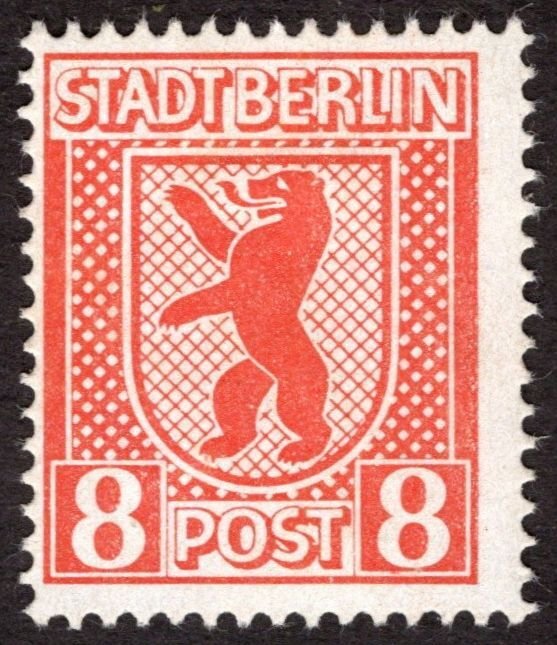 1945, Germany, Allied Occupation of Berlin 8pf, MH, Sc 11N3