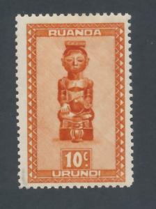 Ruanda-Urundi 1948 Scott 90 MNH - 10c, Ndoha, tribal King