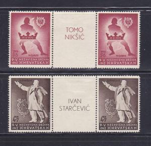 Croatia B16-B17 Gutter Pairs Set MHR Famous People (B)
