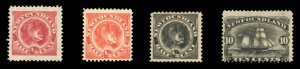 Newfoundland #56-59 Cat$251.50, 1887-96 1/2c-10c, set of four, hinged, 10c thin