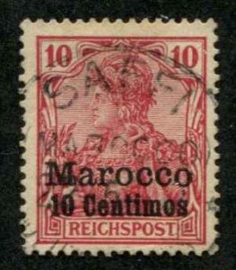 German Offices Morocco SC# 9 o/p'd  10 Centines on Germany used