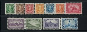 CANADA SCOTT #217-227 1935 GEORGE V PICTORIALS- MINT LIGHT HINGED/NEVER HINGED