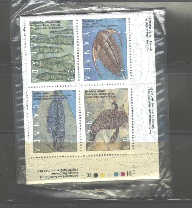 CANADA 1991 #1306 - 1309  PREHISTORIC ANIMALS COMPLETE SET OF P.B...