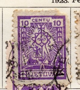 Lithuania 1923 Early Issue Fine Used 10c. 