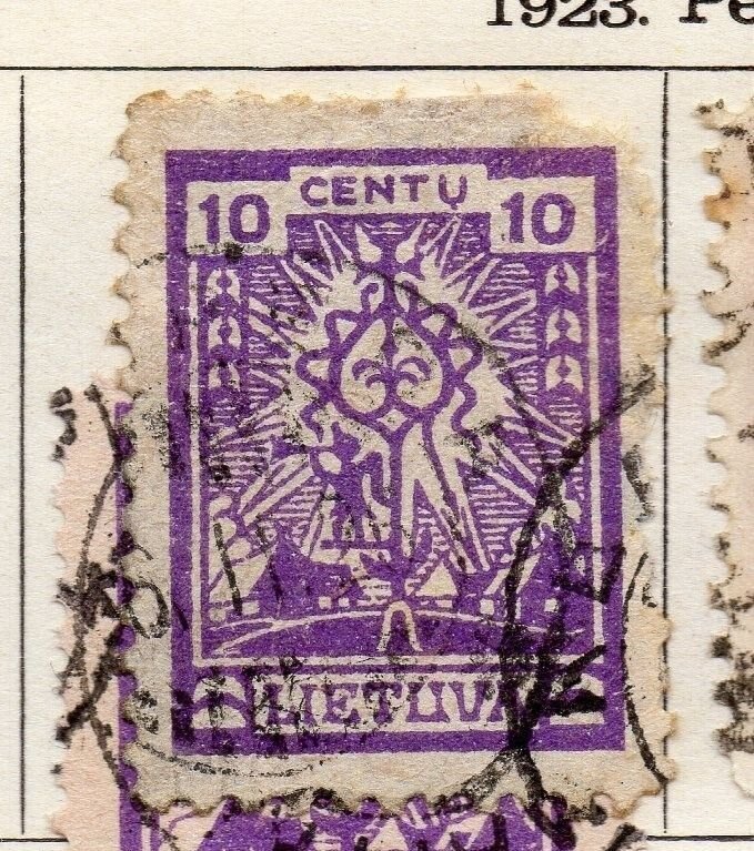 Lithuania 1923 Early Issue Fine Used 10c. 