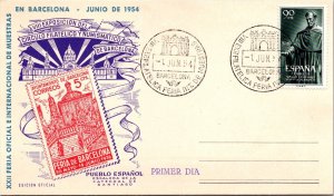 Spain 1964 FDC -22nd Off & Int'l Exhibition Barcelona - Purple Cover - J8601