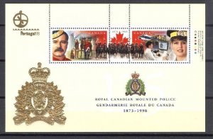 CANADA 1998 ROYAL MOUNTED POLICE #1737d  SOUV. SHEET +  PORTUGAL MNH