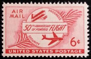 1953 6c Powered Flight, 50th Anniversary Scott C47 Mint F/VF NH