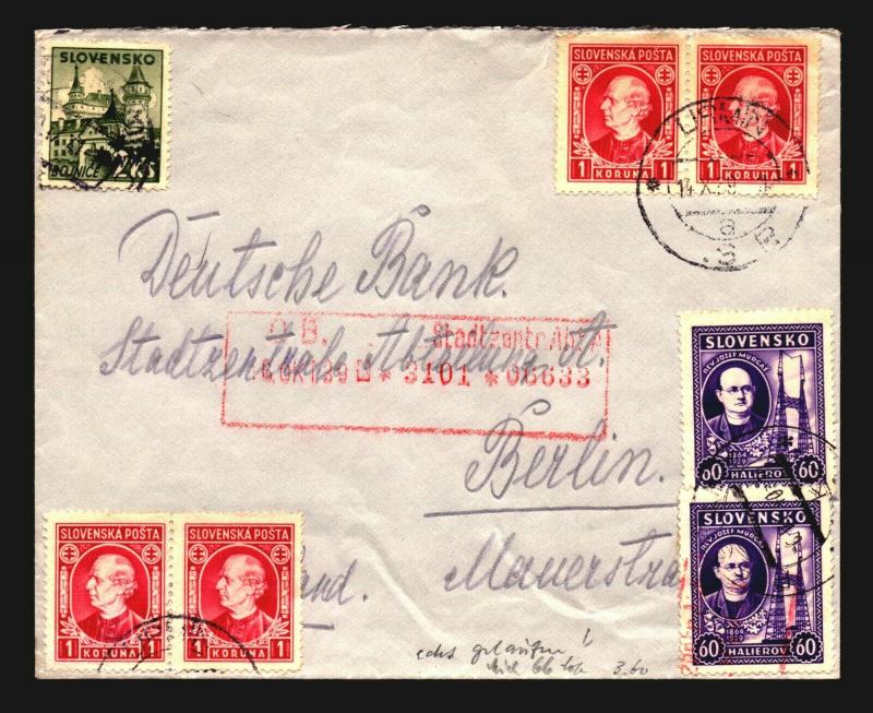 Slovakia 1938 Cover / Early WWII - Z14164