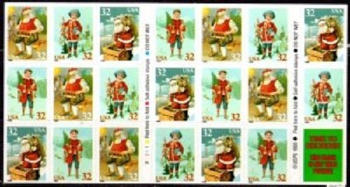 SCOTT  3011a  SANTA & CHIDREN  32¢  CONVERTIBLE PANE OF 20  MNH