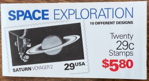 US #BK192 MNH Booklet of 20 #111111 Space Exploration SCV $16.00 L42