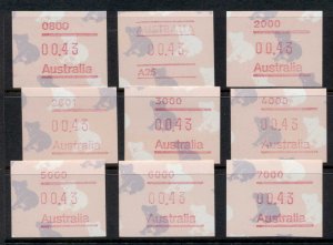 Australia 1990 Koala FRAMS PC Set MUH