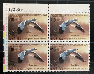 US Stamps-SC# RW55  - MNH - Plate Block Of 4 - CV $70.00