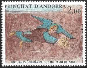 Andorra French #284  MNH - Art Fresco Angel (1980)