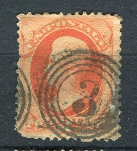 USA; 1870s early classic President Series issue used 2c. value fair Postmark