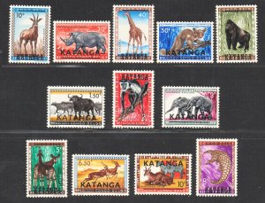 KATANGA 1960 Animal of Belgian Congo (12v Cpt) MNH CV$80