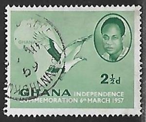 Ghana 1957 1957 Independence, 2-1/2p, used, Scott #2