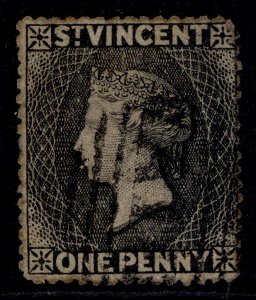 ST. VINCENT QV SG18a, 1d black, FINE USED. Cat £16. WMK UPRIGHT