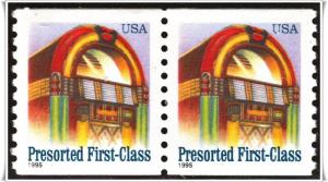 SC#2912 (25¢) Juke Box Coil Pair (1995) MNH