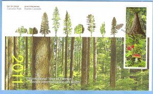 Year of Forests Trees Mushrooms Canada FDC, 2011,  (CAFDC2461)
