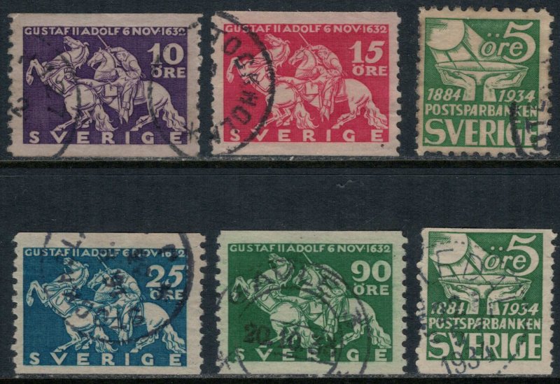 Sweden #232-7  CV $6.40