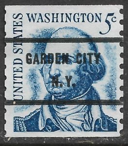 US Bureau Precancels: NY: Garden City; #1304-71; 5¢ coil Prom. Amer.; PSS CV $5