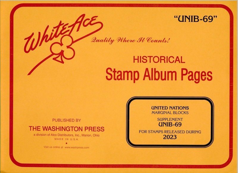 WHITE ACE 2023 United Nations Inscription Blocks Stamp Album Supplement UNIB-69