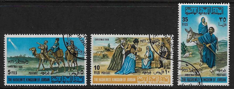 Jordan #533, 533A, 533B Used OG (CTO) LH; complete set of 3 - Christmas (1966)