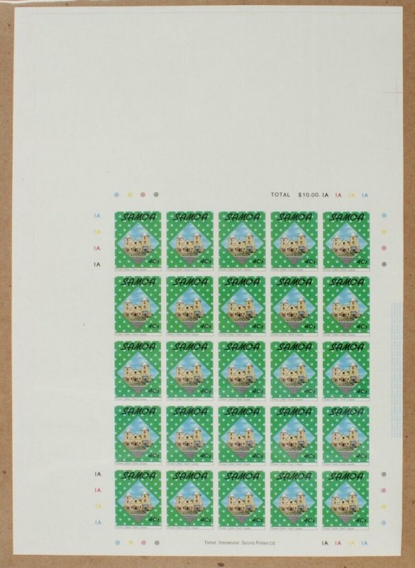 SAMOA 1988 Christmas 50c IMPERF PROOF sheet, imprint. MNH **. Probably unique.