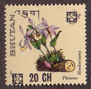 Bhutan SURCH. 1970 Pleione hookeriana Flowers '20ch on 4nu' SG.211 Sc.115F MNH