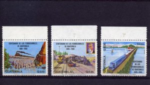 Guatemala 1983 NATIONAL RAILROAD TRAINS set Perforated Mint (NH)