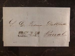 1864 Conchos Chihuahua Mexico Stampless Letter sheet Cover To Parral