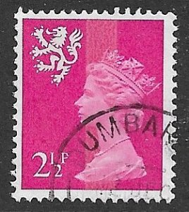 GREAT BRITAIN / SCOTLAND 1971-93 2 1/2p Bright Pink QE2 Machin Sc SMH1 VFU