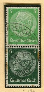 GERMANY; 1933-41 early Hindenburg issue fine used booklet pair