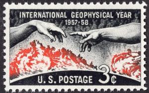 United States 1107 - Mint-NH - 3c Creation of Adam / Geophysical Year (1958)