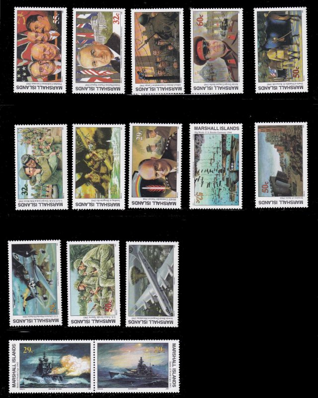 Marshall Islands, Various WW2 Issues, 39 Different