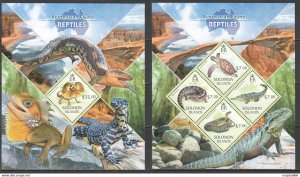 2013 Solomon Islands Australian Fauna Reptiles #1917-20 1+1 ** Ls096