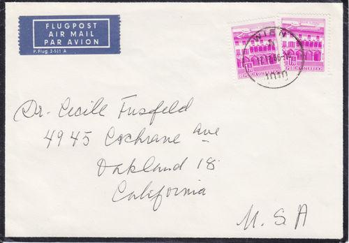 Austria Sc 694 on 1966 Mourning Cover to Oakland, CA