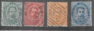 Italy #45-48  King Humbert l (U)  CV $11.65