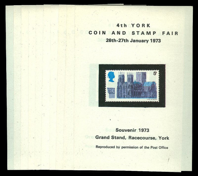 1973 4th York United Kingdom Coin and Stamp Fair Show Label 10 Copies Mint NH